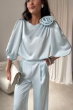 Pantaloni în nuanță baby blue