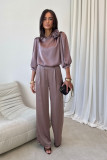 Pantaloni eleganți maro Elsa
