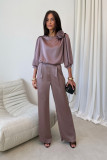 Pantaloni eleganți maro Elsa