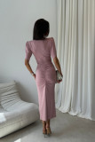 Rochie midi în nuanță roz închis