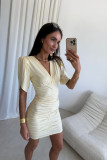 Rochie mini Novalie galben deschis