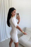 Rochie mini în nuanță de vanilie Novalie