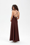 Rochie maxi Isadora în culoare maro
