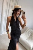 Rochie maxi neagră Adeline
