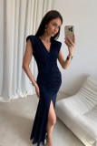 Rochie maxi bleumarin