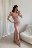 Noelia – rochie maxi în nuanță moka