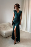 Noelia – rochie maxi în verde sticlă