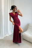 Noelia – rochie maxi bordo