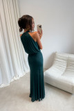Rochie maxi în verde sticlă