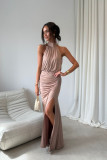 Rochie maxi în nuanță cappuccino