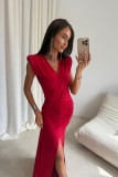 Noelia – rochie maxi roșie