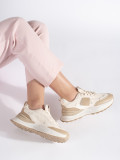Adidași sportivi bej-albi pentru femei
