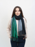Eșarfă colorată de iarnă din lână verde/albastru