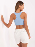 Top scurt albastru deschis RUE PARIS