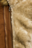 Parka maro camel de toamnă/iarnă cu căptușeală detașabilă