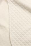 Rochie matlasată alb-crem cu curea