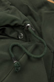 Parka de iarnă kaki cu pluș maro