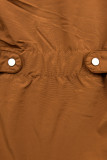 Parka de iarnă maro cu pluș maro