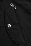 Parka de primăvară-toamnă reversibilă neagră