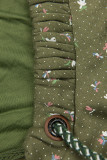 Hanorac kaki cu model floral