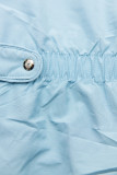 Geacă reversibilă cu elastic în talie baby blue/albastru închis