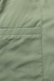 Jachetă de iarnă matlasată, cu croială alungită, verde jad