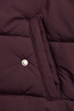 Jachetă de iarnă matlasată pentru femei, cu blană – Violet prună