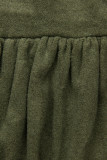 Rochie scurtă verde army cu dantelă