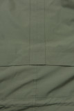 Parka lungă de iarnă pentru femei, cu șnur în talie verde