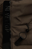 Geacă maro ciocolatiu de iarnă cu glugă STORM