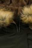 Parka de tranziție îmblănită kaki