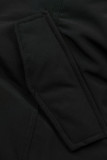 Parka de tranziție îmblănită neagră