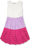 Rochie cu buline din viscoză albă/lila/roz