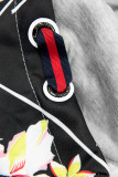 Hanorac floral gri/negru