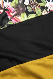Hanorac floral muștar/negru