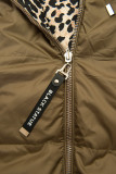 Vestă reversibilă cu imprimeu leopard, maro