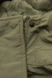 Parka verde măsliniu cu blană pe glugă
