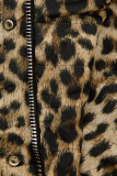 Parka reversibilă galbenă cu model leopard