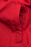 Parka de toamnă matlasată negru/roșu