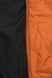 Parka de toamnă matlasată portocaliu/negru