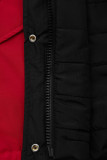 Parka reversibilă de tranziție cu glugă roșu/negru