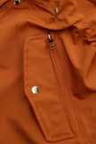 Parka reversibilă de tranziție cu glugă teracotă/negru