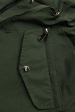 Parka reversibilă de tranziție cu glugă kaki/negru