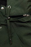 Parka reversibilă de tranziție cu glugă kaki/negru