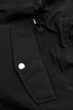 Parka reversibilă de tranziție cu glugă negru/teracotă