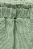 Pantaloni verde deschis casual cu elastic în talie