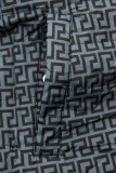 Parka reversibilă cu imprimeu albastru închis/gri
