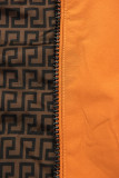 Parka reversibilă cu imprimeu cărămidă/maro
