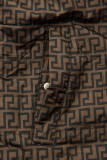 Parka reversibilă cu imprimeu cărămidă/maro