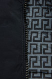 Parka reversibilă cu imprimeu albastru închis/gri